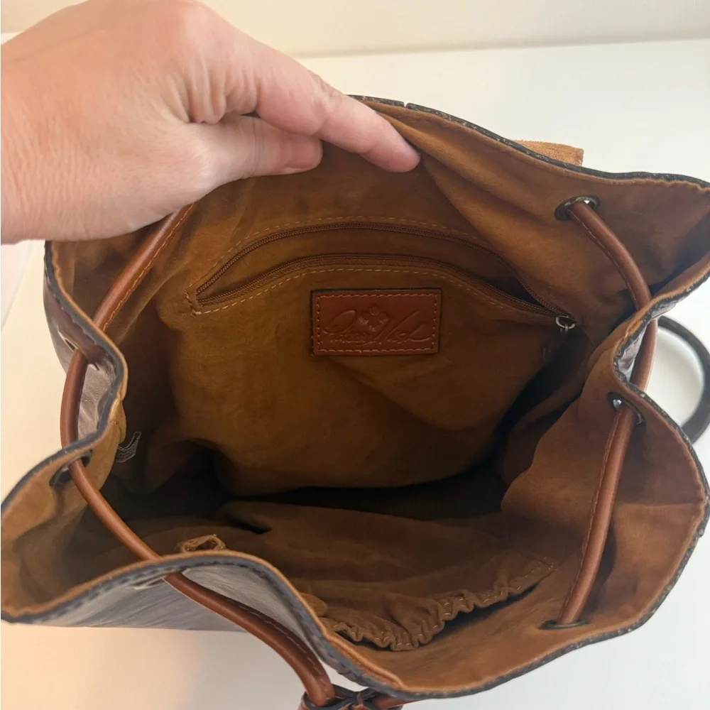 Patricia Nash Floral Leather Backpack - Picture 8 of 13